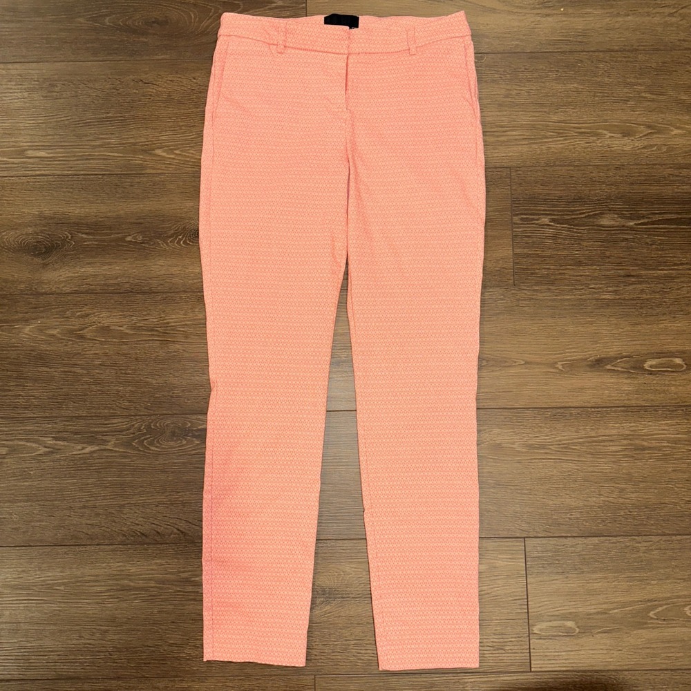 Cynthia Rowley Geometric Print Coral Pink Ankle Pants Trousers US 8